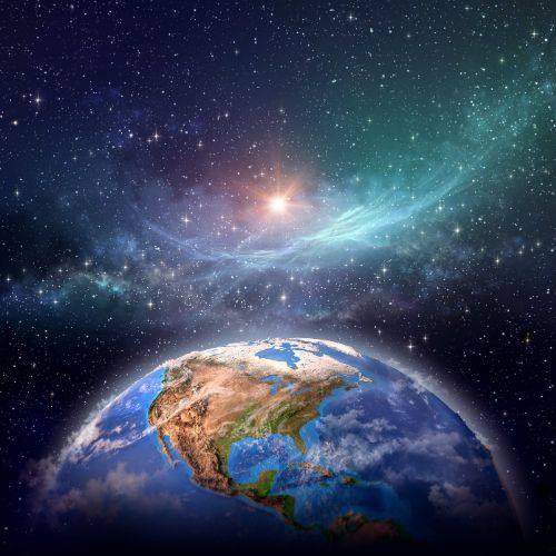 planet earth with lighting to illustrate reiki distance healing